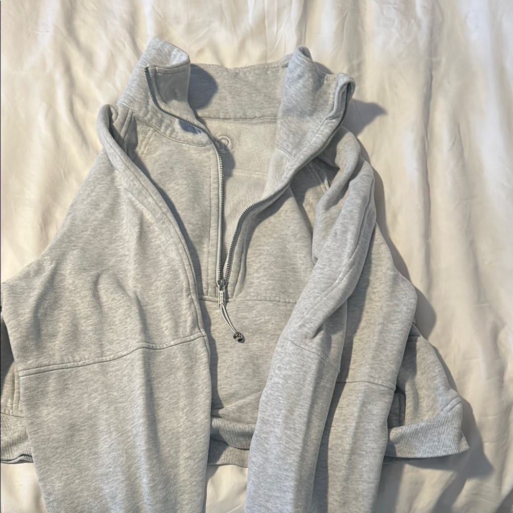 Lululemon Athletica Light Gray Half-Zip Pullover